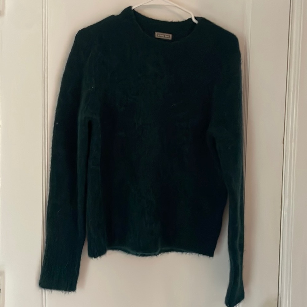 Cozy J Crew forest green alpaca jewel tone sweater!